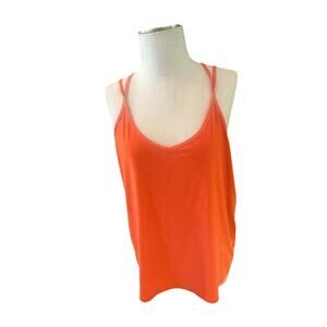 DSG Women’s Strappy Movement Tank Top Size L Ginger Orange Heather UV 50+